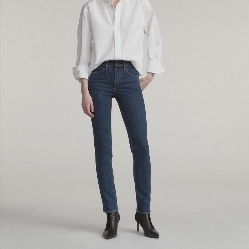 Rag & Bone Mid Rise Dark Wash Skinny Ankle Jeans Size 26